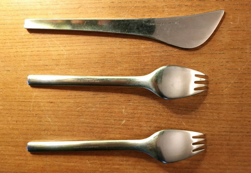 GEORG JENSEN 1955 3 Place settings by MAGNUS STEPHENSEN model TUJA TANAQUIL