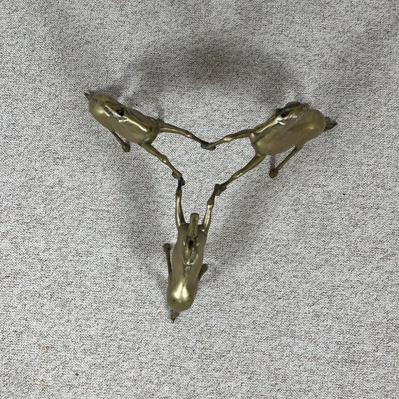 Couchtisch im Hollywood-Regency-Stil, 6 patinierte Messingpferde und Glasplatte, 1970 – Couchtische, Brass (photo 14 of 23)
