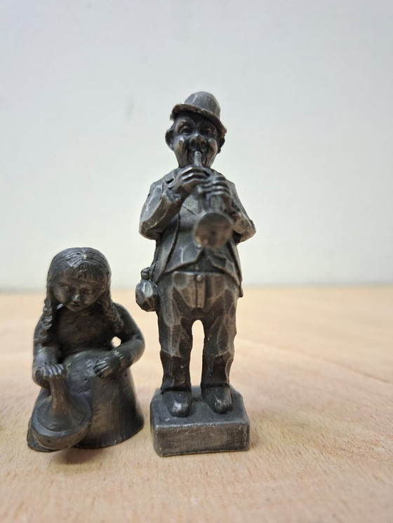 Image 1 of 9x figurine in peltro artigianali - Daalderop & Meeuws