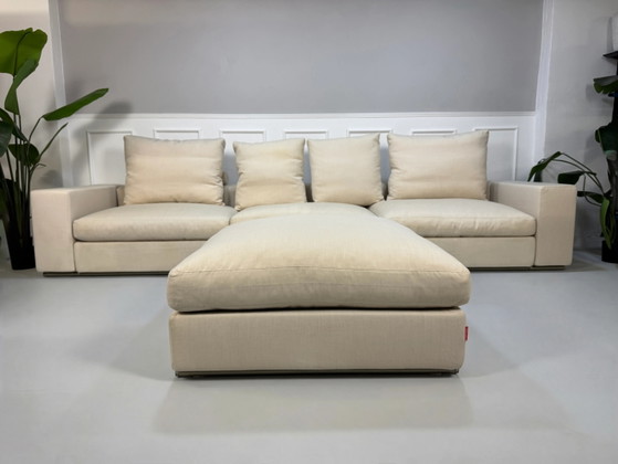 Image 1 of Flexform Groundpiece Designer Sofa Stoff Beige Modular Ecksofa Daunenfüllung