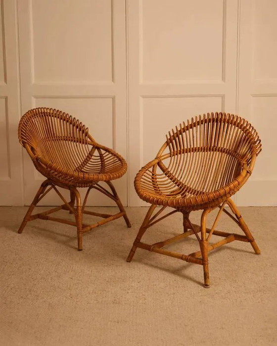 Pair of bamboo and wicker armchairs from the 1960s. – Vintage (photo 9 of 9)