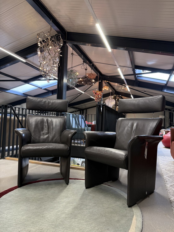 Image 1 of 2 Jori Aqua Fauteuils Grijs Leer