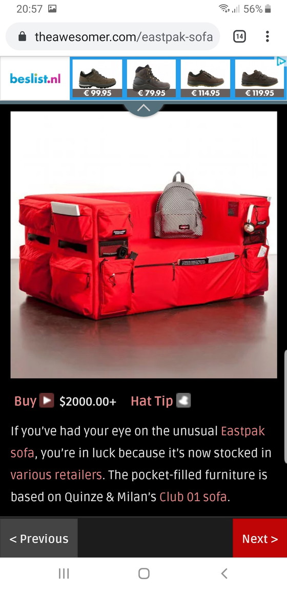 Image 1 of Design Quinze & Milan # Canapé et tabouret Eastpak