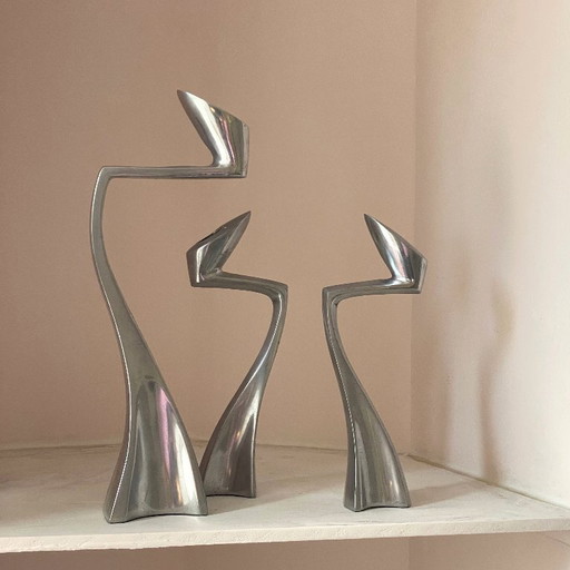 Lot de 3 grands chandeliers SWAN de Matthew Hilton Design, SCP Angleterre