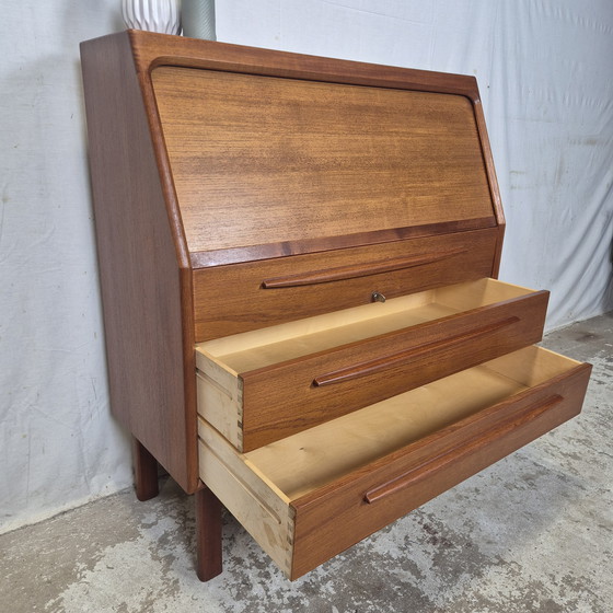 Image 1 of Bernhard Pedersen & Søn, vintage Deense secretaire, kaptafel