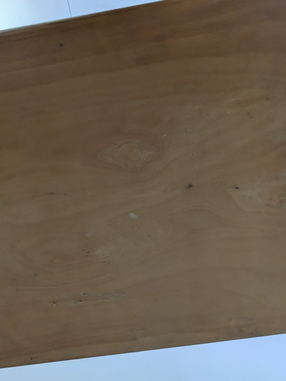 Image 1 of Años 50 - Madera, latón, vidrio - Cómoda y mesilla de noche