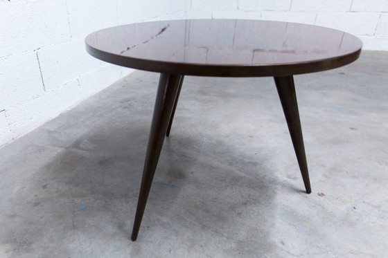 Image 1 of Tripod coffee table, 1960s, varnished mahogany
