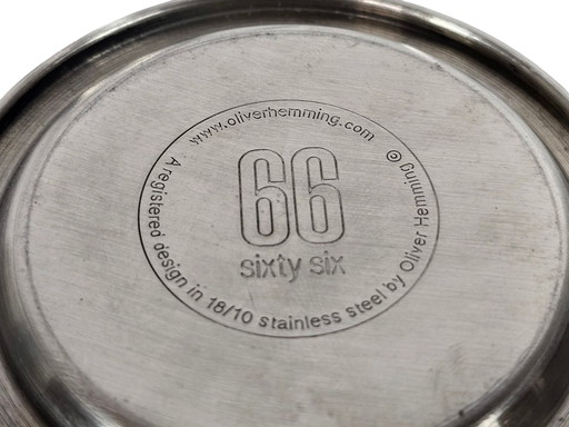 Oliver Hemming design - Sixty six (66) 18/10 stainless - Coffee pot - Milk jug - Sugar bowl - Memphis style - 1990's