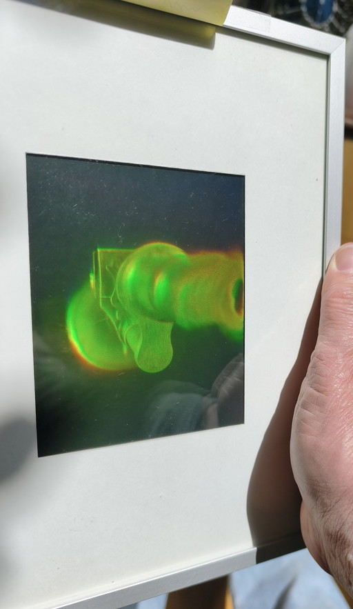 * Ingelijste Hologram van Microscoop met Mug *