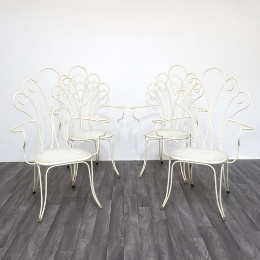 Lio Carminati Garden Chairs, 4 Pieces, 1950s Design, Modern Antiques