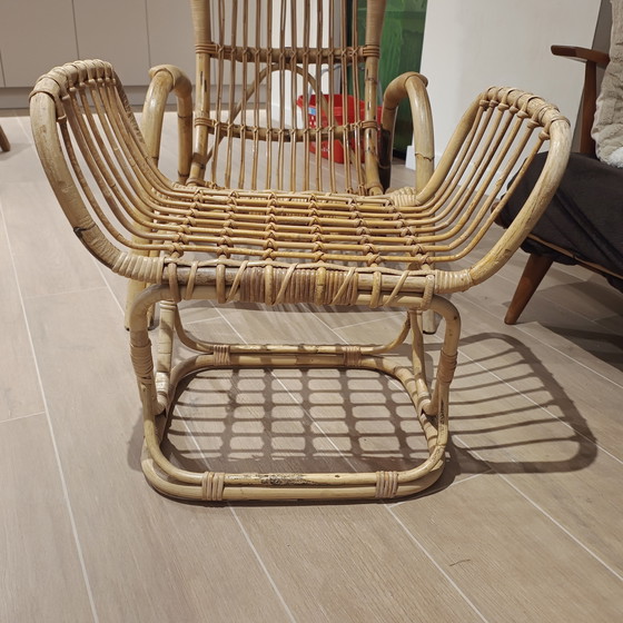 Image 1 of Asiento y reposapiés de bambú