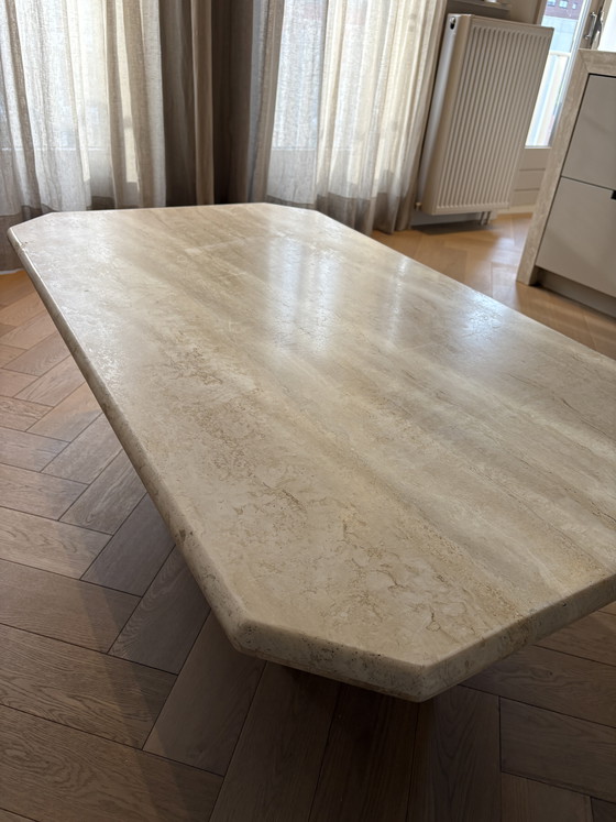 Image 1 of Vintage travertine marble coffee table