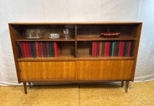 Vintage teak bookcase in mid-century retro style by Herbert E. Gibbs, 1960  Sleek • Stylish • Practical British design