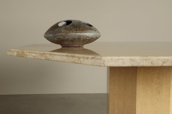 Image 1 of Tavolo da pranzo ottagonale in travertino, Italia anni '70