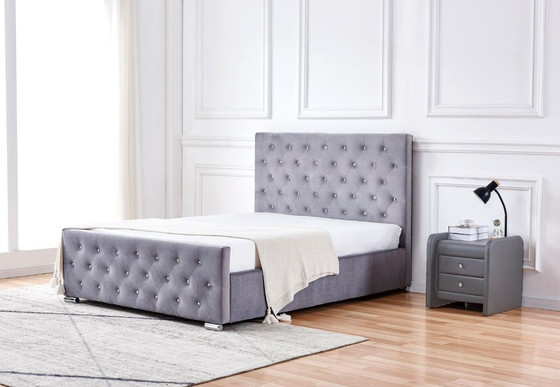 Image 1 of bed with slatted base and mattress