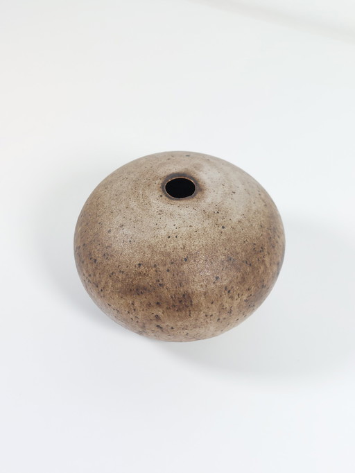 Ceramica d'artista vintage di metà secolo, effetto pietra Ikebana