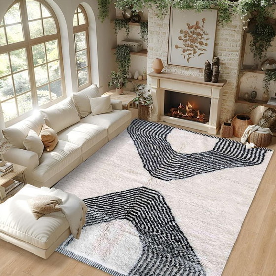 Image 1 of Tapis écru à motifs géométriques 250cmx150cm 