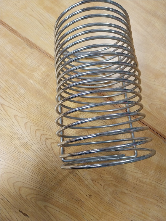 Image 1 of 1 x mcm verchroomd platenrek  in se vorm van een spiraal 1970's 