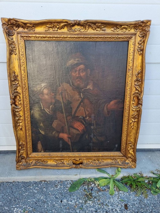 oil in wood, 1905 Hunters