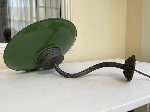Lampe d'extérieur Lampe d'étal émaillée française des années 1930