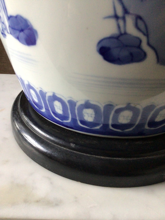 Image 1 of Large Vintage Chinese Lamp Made of Old Ginger Jar