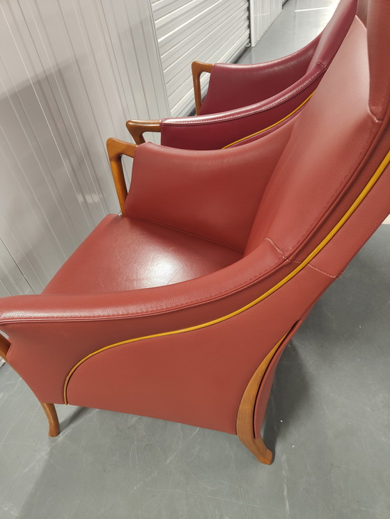 Image 1 of Deux cuir rouge Giorgetti Progetti 64240 Highback
