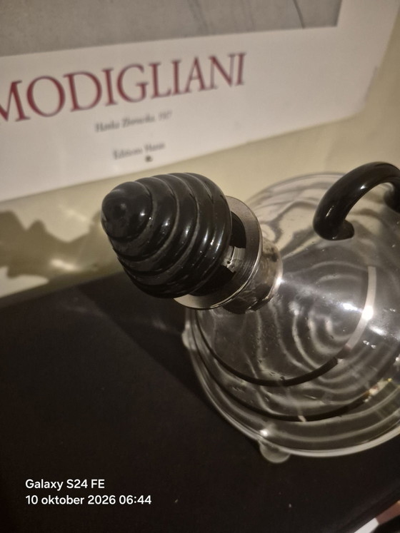 Danish Art Deco decanter Kastrup Holmegaard – Glass & Decanter, Glass, Metal (photo 6 of 7)