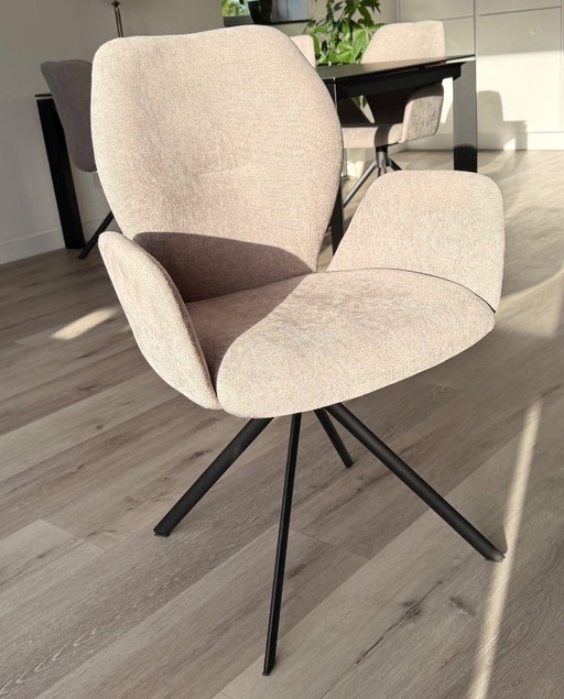 Complete set Keramische Eet tafel en 4 draaibare stoelen