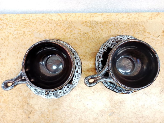 Image 1 of 6x vintage Sars Poteries coffee cups, 1960s