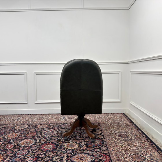 Sedia da Ufficio Chesterfield Inglese Verde President Chair – Sedie da ufficio, Leather, Wood (photo 4 of 7)