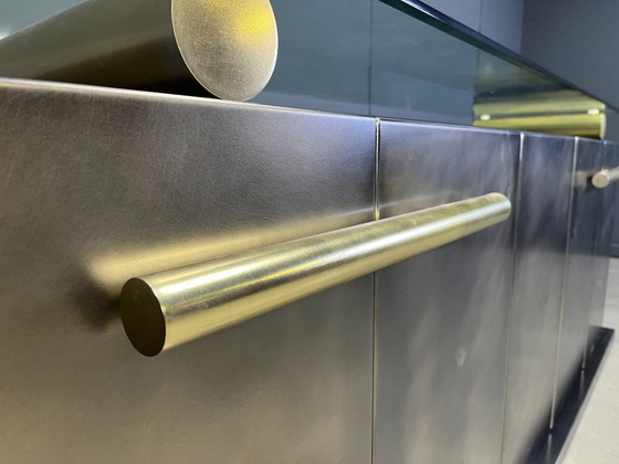 Image 1 of Crédence vintage en laiton de Belgochrom, années 1980