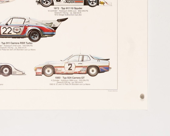 Auto da corsa Porsche – 1980 – Poster originale vintage Porsche di Ken Rush – Motorsport vintage – 76x102 cm (photo 5 of 8)