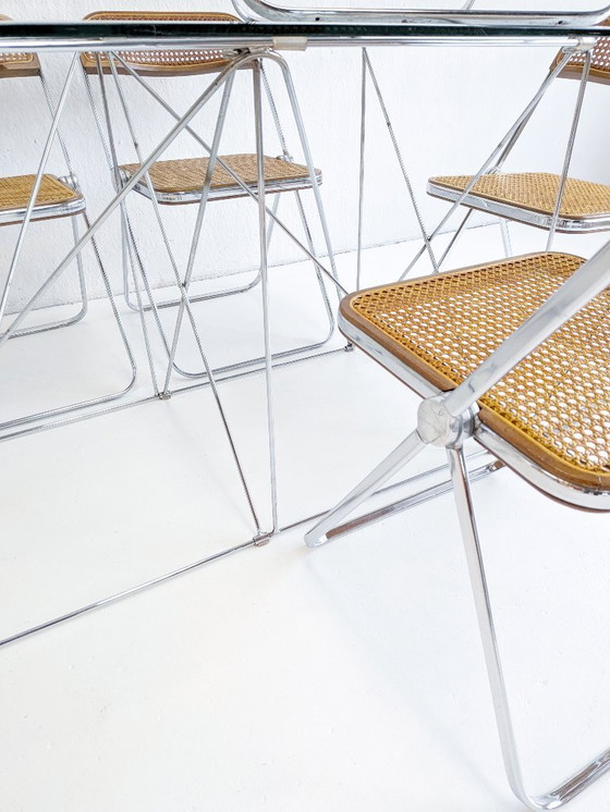 Image 1 of Tavolo da pranzo pieghevole in acciaio e vetro di Max Sauze, anni '70