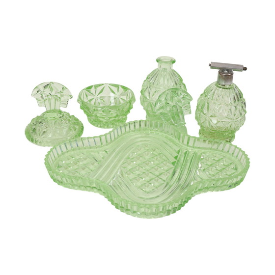 Image 1 of Set de toilette en cristal vert Set Boudoir