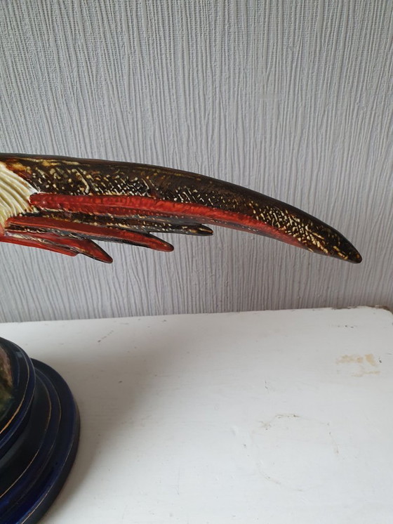 Image 1 of Large antique ceramic pheasant statue ca. 1900-1920