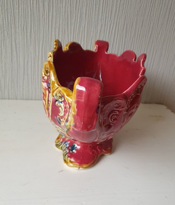 Image 1 of Rijk gedecoreerde porseleinen jardinière rococo-stijl 30x18 cm