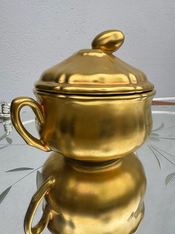 Old Charolles Faience Gold Box, Decorative Objects, Ceramic (photo 6 of 15)