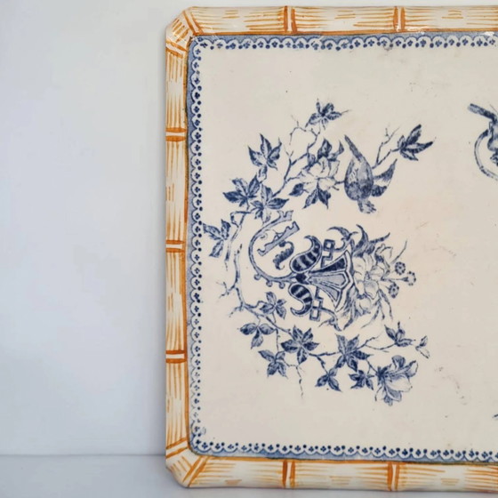 Trivet in Creil and Montereau faience, Japonese-style decoration., Table accessories, Porcelain (photo 2 of 7)