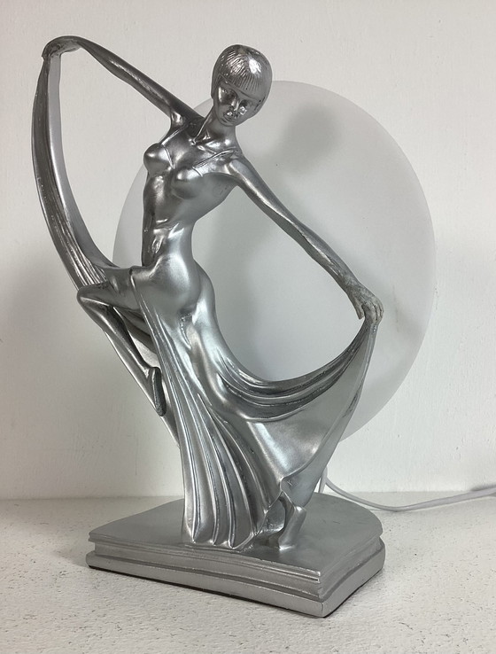 Image 1 of Lampe im Art-Deco-Stil, tanzende Frau, 1980er Jahre