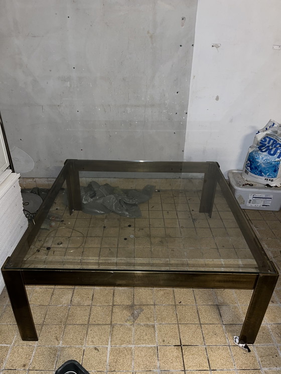 Couchtisch im Art-déco-/Hollywood-Regency-Stil / Messing & Glas – Couchtische, Brass (photo 4 of 10)