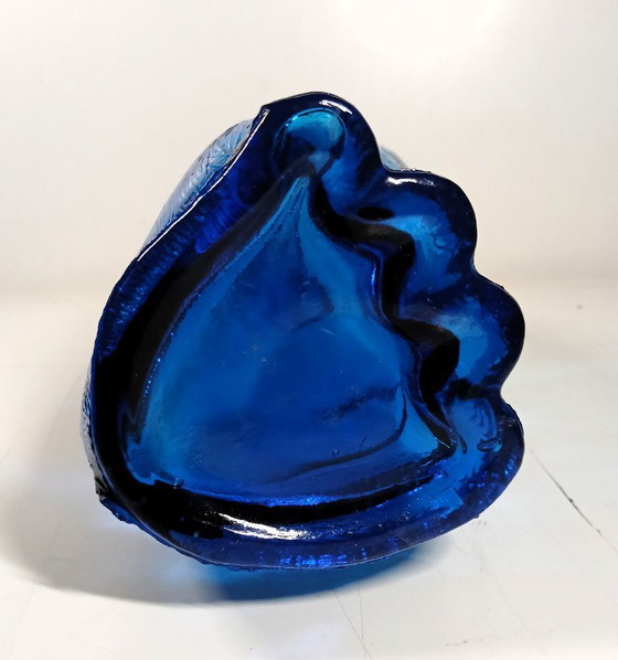 Vintage Italian Cat Decanter – Blue Empoli Glass (37 cm) – Glass & Decanter, Plastic (photo 14 of 16)