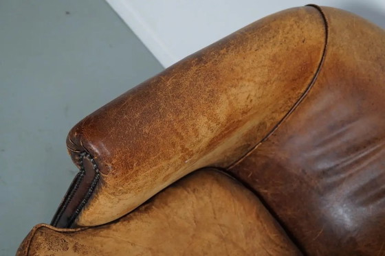 Image 1 of Vintage Nederlandse cognackleurige leren clubfauteuils, set van 2