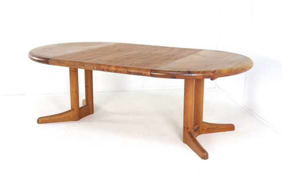 Image 1 of Vamdrup pine ronde 2x verlengbare eettafel 'Idom' vintage Deens