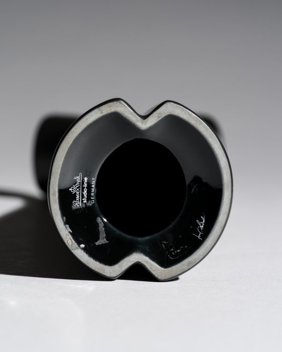 Image 1 of Lino Sabattini Rosenthal "Pianta" Porcelaine Noire Chic Portacandele Duo e Vaso