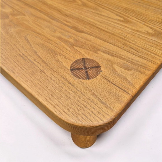 Mid Century Solid Wood Perriand Style Coffee Table 1960s (photo 6 of 7)