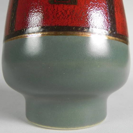 Germany Small Vase in Red and Green Ceramic, 1960s (photo 12 of 13)