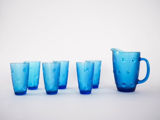 Image 1 of Set van glas en kan, Italiaans design, jaren 70, gemaakt in Italië.