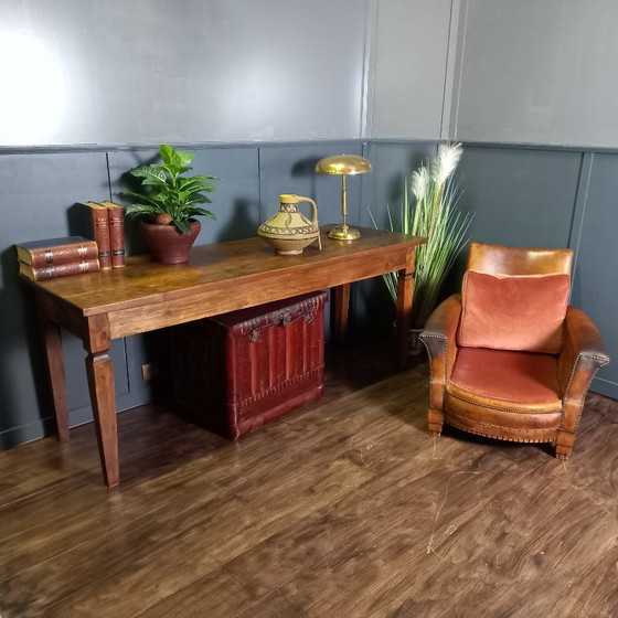 Dining table, Side table Antique French farmhouse table made of fruitwood (photo 16 of 16)