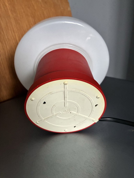 Lampada da tavolo Massive a fungo, Belgio, anni '70, Space Age, Lampade da tavolo, Plastica, Vetro, Rosso, 1970 (foto 4 di 8)