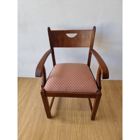 Image 1 of Eichenholz-Bürostuhl aus den 1950er Jahren.